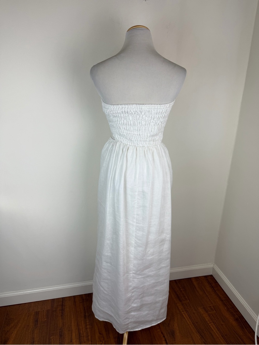 DISSH Nell White Strapless Linen Long Midi Dress Size AU 10 US 6 - Picture 7 of 9